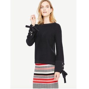 Ann Taylor Grommet Tie Sleeve Sweater Size XS